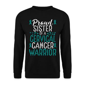 Cervical Cancer Awareness Movement Sister Ribbon - Unisex Sweatshirt - black - Front - Alina (178cm) & Michal (187cm)