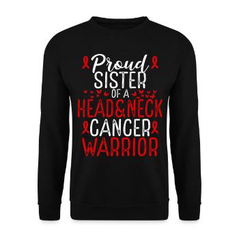Head&Neck Cancer Awareness Movement Sister Ribbon - Unisex Pullover - Schwarz - Vorne - Alina (178cm) & Michal (187cm)