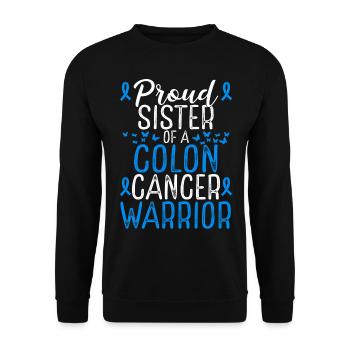 Colon Cancer Awareness Movement for Sister Ribbon - Unisex Pullover - Schwarz - Vorne - Alina (178cm) & Michal (187cm)