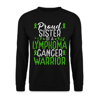 Lymphoma Cancer Awareness Movement Sister Ribbon - Unisex Sweatshirt - black - Front - Alina (178cm) & Michal (187cm)