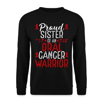 Oral Cancer Awareness Movement for Sister Ribbon - Unisex Sweatshirt - black - Front - Alina (178cm) & Michal (187cm)