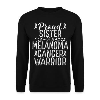 Melanoma Cancer Awareness Movement Sister Ribbon - Unisex Sweatshirt - black - Front - Alina (178cm) & Michal (187cm)