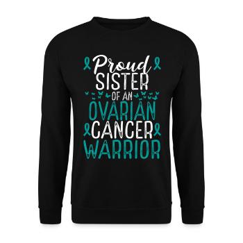 Ovarian Cancer Awareness Movement Sister Ribbon - Unisex Pullover - Schwarz - Vorne - Alina (178cm) & Michal (187cm)