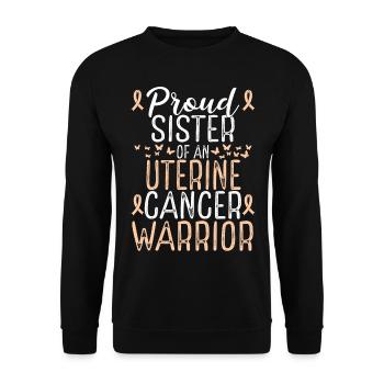 Uterine Cancer Awareness Movement Sister Ribbon - Unisex Sweatshirt - black - Front - Alina (178cm) & Michal (187cm)
