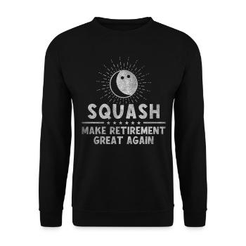 Le squash rend sa retraite encore plus belle Retraité - Sweat-shirt Unisexe - noir - Devant - Alina (178cm) & Michal (187cm)