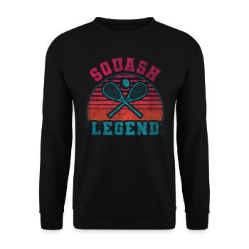 Cool Retro Crossing Rackets Squash Legend - Unisex Sweatshirt - black - Front - Alina (178cm) & Michal (187cm)