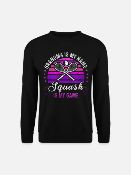 Squash Grandma Retro Sunset Squash Player - Unisex Pullover - Schwarz