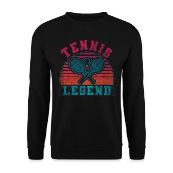 Cool Retro Crossing Rackets Tennis Legend - Unisex Sweatshirt - black - Front - Alina (178cm) & Michal (187cm)