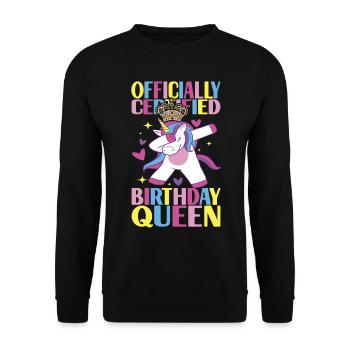 Unicorn Birthday - Unisex Sweatshirt - black - Front - Alina (178cm) & Michal (187cm)