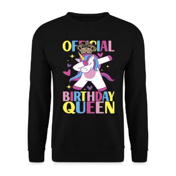 Unicorn Birthday - Unisex Sweatshirt - black - Front - Alina (178cm) & Michal (187cm)