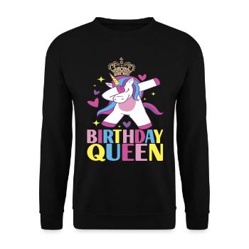 Unicorn Birthday - Unisex Sweatshirt - black - Front - Alina (178cm) & Michal (187cm)