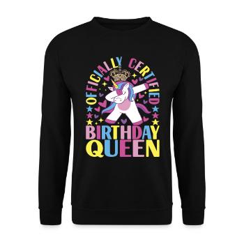 Unicorn Birthday - Unisex Sweatshirt - black - Front - Alina (178cm) & Michal (187cm)