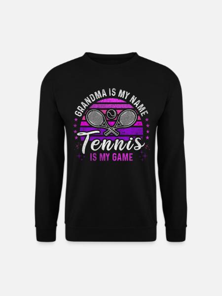 Tennis Grandma Retro Sunset Tennis Player - Unisex Sweatshirt - black