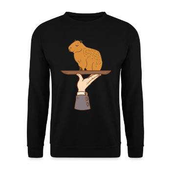 Capybara - Unisex Pullover - Schwarz - Vorne - Alina (178cm) & Michal (187cm)