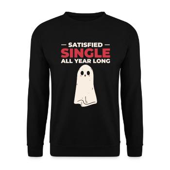 Single Satisfied Relationship Status Solo Single - Unisex Sweatshirt - black - Front - Alina (178cm) & Michal (187cm)
