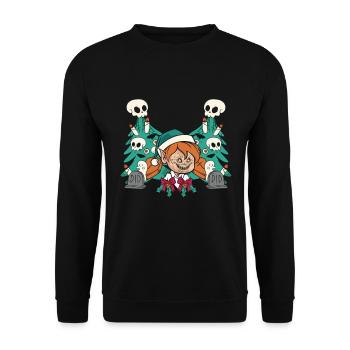 Evil Christmas Elf Zombie Holiday Horror - Sweat-shirt Unisexe - noir - Devant - Alina (178cm) & Michal (187cm)