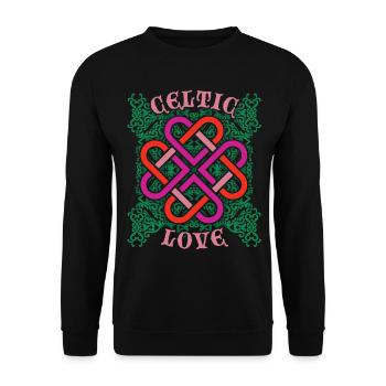 Celtique, motif celtique, cœur celtique, Saint-Valentin - Sweat-shirt Unisexe - noir - Devant - Alina (178cm) & Michal (187cm)