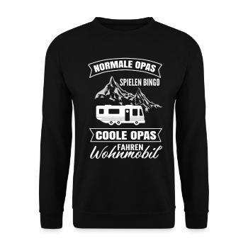 Camping Wohnmobil Normale Opas Fahren Wohnmobil - Unisex Pullover - Schwarz - Vorne - Alina (178cm) & Michal (187cm)