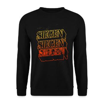 Siegen Deutschland Stadt Skyline Heimat Schrift - Unisex Pullover - Schwarz - Vorne - Alina (178cm) & Michal (187cm)