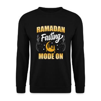 Ramadan fasting mode to Islamic Islam Muslim - Unisex Sweatshirt - black - Front - Alina (178cm) & Michal (187cm)
