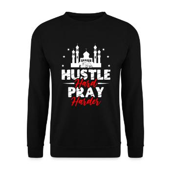Alhamdulillah Islam Religion Ramadan Muslim - Unisex Sweatshirt - black - Front - Alina (178cm) & Michal (187cm)