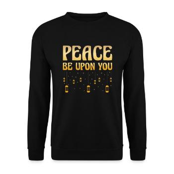 Peace be with you Ramadan Islamic Islam - Unisex Sweatshirt - black - Front - Alina (178cm) & Michal (187cm)