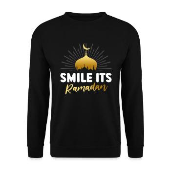 Smile It's Ramadan Religion Islamic Islam - Unisex Sweatshirt - black - Front - Alina (178cm) & Michal (187cm)