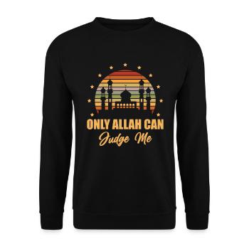 Nur Allah Kann Mich Richten Islam Ramadan Muslim - Unisex Pullover - Schwarz - Vorne - Alina (178cm) & Michal (187cm)