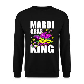 Mardi Gras King Shenanigan Masquerade Joker Jester - Unisex Sweatshirt - black - Front - Alina (178cm) & Michal (187cm)