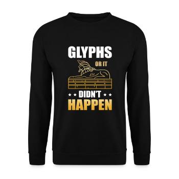 glyphs or it did not happen Egyptian - Unisex Sweatshirt - black - Front - Alina (178cm) & Michal (187cm)