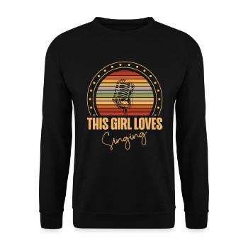 Dieses Mädchen Liebt Es, Musik Zu Singen Sänger - Unisex Pullover - Schwarz - Vorne - Alina (178cm) & Michal (187cm)