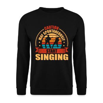 Kann Spontan Anfangen, Sängerin Karaoke Zu Singen - Unisex Pullover - Schwarz - Vorne - Alina (178cm) & Michal (187cm)