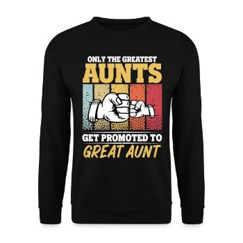 The Best Aunts Get Promoted to Great Aunt Vintage - Unisex Sweatshirt - black - Front - Alina (178cm) & Michal (187cm)