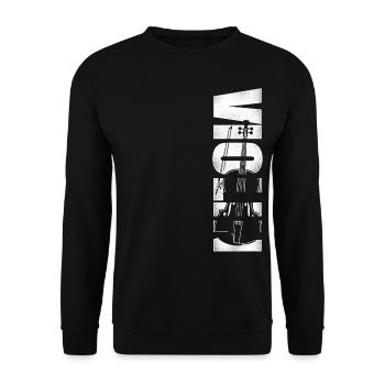 Violin Violinist Vintage Violin - Unisex Pullover - Schwarz - Vorne - Alina (178cm) & Michal (187cm)