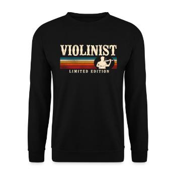 Violon Violoniste Rétro Vintage - Sweat-shirt Unisexe - noir - Devant - Alina (178cm) & Michal (187cm)