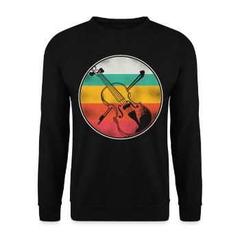 Violon Violoniste Rétro Vintage - Sweat-shirt Unisexe - noir - Devant - Alina (178cm) & Michal (187cm)