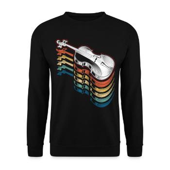 Violon Violoniste Rétro Vintage - Sweat-shirt Unisexe - noir - Devant - Alina (178cm) & Michal (187cm)