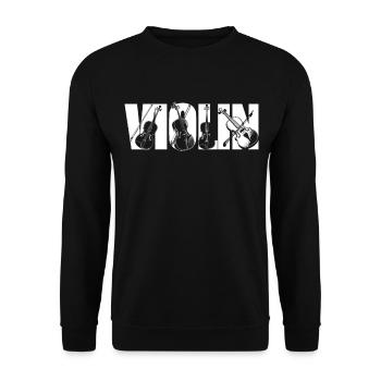 Violin Violinist Vintage Violin - Unisex Pullover - Schwarz - Vorne - Alina (178cm) & Michal (187cm)