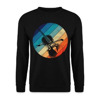 Violon Violoniste Rétro Vintage - Sweat-shirt Unisexe - noir - Devant - Alina (178cm) & Michal (187cm)