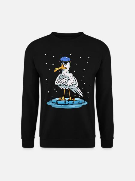 Möwe Kapitän Winter Xmas Weihnachtsgeschenk Ahoi - Unisex Pullover - Schwarz