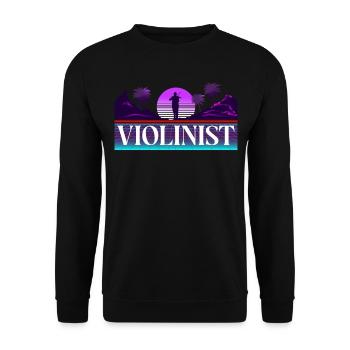 Violon Violoniste Rétro Années 80 90s - Sweat-shirt Unisexe - noir - Devant - Alina (178cm) & Michal (187cm)