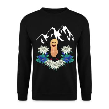 Austria Switzerland Mountains Mountains Gentian Edelweiss - Unisex Sweatshirt - black - Front - Alina (178cm) & Michal (187cm)