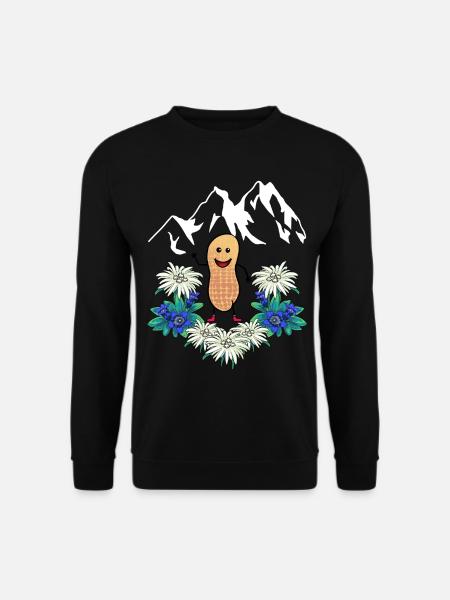 Österreich Schweiz Gebirge Berge Enzian Edelweiß - Unisex Pullover - Schwarz