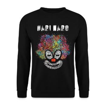 Nari Naro Karneval Fasching Konfetti Clown Narren - Unisex Pullover - Schwarz - Vorne - Alina (178cm) & Michal (187cm)