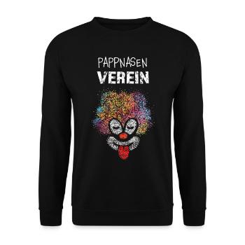 Pappnasen Clown Karneval Konfetti Karnevalsverein - Unisex Pullover - Schwarz - Vorne - Alina (178cm) & Michal (187cm)