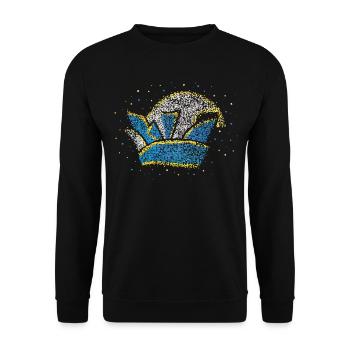 Karneval Fasching Konfetti Husar Narrenkappe Köln - Unisex Pullover - Schwarz - Vorne - Alina (178cm) & Michal (187cm)