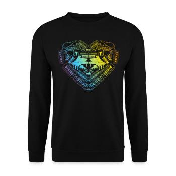 Piano Heart - Piano Keyboard Player Keyboardist Pi - Unisex Sweatshirt - black - Front - Alina (178cm) & Michal (187cm)