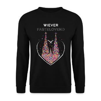 Weiberfasnacht Fastelovend Karneval Konfetti - Unisex Pullover - Schwarz - Vorne - Alina (178cm) & Michal (187cm)