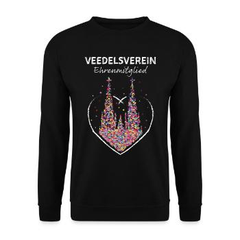 Karneval Fasching Konfetti Karnevalsverein Veedel - Unisex Pullover - Schwarz - Vorne - Alina (178cm) & Michal (187cm)