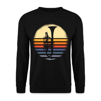 Mellophone Musician - Unisex Sweatshirt - black - Front - Alina (178cm) & Michal (187cm)